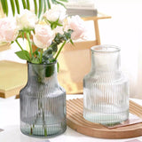 Qfdian  1pc Nordic Creative Transparent Vases for Plant Bottle Flower Pot Hydroponic Terrarium Arrangement Container Flower Table Vase