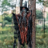 Qfdian  1PC Halloween Luminous Electric Skeleton Voice Controlled Sound Prop Haunted House Decor Hanging Ghost Horror Decoration