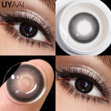Qfdian  Contact Lenses Gray Cosmetic Eyes Colored Lens Natural Pupils Black Makeup Colored Pupils Beauty Black lenses Woman Makeup