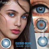 Qfdian 2pcs Blue Color Contact Lenses Natural Contact Lenses for Eyes Beautiful Eyes Lens Cosmetic Pupils Green Colored Lens