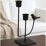 Qfdian  Bird Accent 2-Arm Metal Candle Holder Minimalist Candelabra for Wedding Reception Dining Table Romantic Home Decor Gift