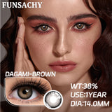 Qfdian  2pcs Colored Contact Lenses for Eyes Natural Brown Lens Gray Lens Eye Contacts Cosmetic Beauty Pupil High Quality Lens