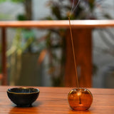 Qfdian  Glass Sphere Glass Incense Holder Household Chinese Incense Stick Incense Burners Yoga Tea Ceremony Relieve Home Fragrance Gifts