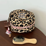 Qfdian  Leopard Women's Bag Portable Storage Makeup Bag Fashion Small Items Lipstick Toiletries Organizer Travel Handheld Makeup Pouches
