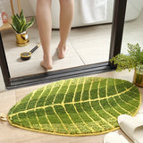 Qfdian  Banana Leaf Bath Mat Super Soft Absorbent Bath Carpet Anti-slip Floor Mat Door Entrance Decorative Door Mat Kitchen Mat