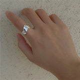 2024 Minimalist Silver Color Finger Rings Charm Women Girl Irregular Jewelry New Fashion Cross Twining Handmade Ring