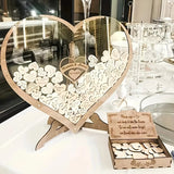 Qfdian  Wooden Heart-Shaped Butterfly Wedding Party Guest Books Commemoration Wedding New Year Decoration Wedding Birthday Home Ornament