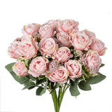 Qfdian  1 pc Artificial Flowers Silk Rose Bouquet Garden Home Room Table Wedding Bridal Bouquet Yard Outdoor Decora Diy Gifts Hot Sales