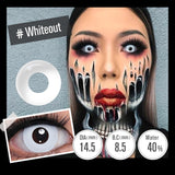 Qfdian Halleoween Contact Lens Amine Cosplay Lenses Black Out Cosplay Color Contact Lenses for Eyes Party Make Up Manson Lenses