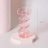Qfdian Pink Wedding Table Centerpieces Candle Holder Wedding Decoration Flower Vase Home Decoration Accessories Vases Room Decor