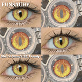 Qfdian   1 Pair Crazy Halloween Cosplay Contact Lenses Eye Makeup Lens Vampire White Black Red Contacts Anime Cosplay Softlens