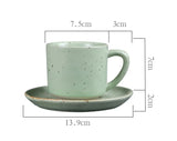 Qfdian  Retro Coarse Pottery Mug Creative Coffee Cups Saucer Set Restaurant Office Home Exquisite Afternoon Latte Ceramics Tea Cups Gift