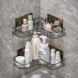 Qfdian Gold No-drill Bathroom Shelf Corner Shelf Shower Shampoo Storage Rack Holder Toilet Organizer WC Bathroom Shelves Accessories