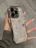 Qfdian  Mirror Sparkling Diamond Three-Dimensional Star Suitable For Iphone 15 Pro Max Phone Case 16 14  13 Pro All Inclusive Hard Case