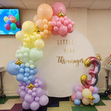 Qfdian  111Pcs Pastel Rainbow Balloon Arch Garland Kit 1st Birthday Party Latex Balloon Arch Baby Shower Air Globos Decorations Supplies