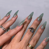 Qfdian  24pcs ,duck nails  coffin nails  detachable design in France, complete set of DIY nail clippers, jelly glue * 1 rubbing strip* 1