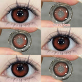 Qfdian  2pcs/pair Cyber Series Halloween Colored Contact Lenses for Makeup Eyes Big Pupils Red Contact Lenses Brown Lens Myopia