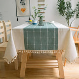 Qfdian  ‌Nordic Tablecloth Waterproof and Easy To Clean Rectangular Household Dining Table Cloth Simple Dustproof and Wear-resistant