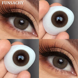 Qfdian  【0~-8.00】Degree Contact Lenses Myopie Color Contact Lenses for Eyes Chocolate Black Big Eyes Contacts Prescription Lens