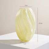 Qfdian  French Vase Feeling Glass Milky Jade Color Living Room Water Nourishing Flower Arrangement Antique Floral Ware Mother's Day