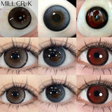 Qfdian 1 Pair Myopia Colored Contact Lenses Red Blue Natural Look Pupils Beauty Color Lens Big Eyes Contacts Cosmetics Yearly
