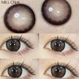 Qfdian 1 Pair Myopia Colored Contact Lenses Red Blue Natural Look Pupils Beauty Color Lens Big Eyes Contacts Cosmetics Yearly