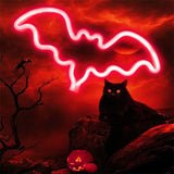 Qfdian  Halloween Ghost Shaped LED Neon Light USB Rechargeable Battery Powered Night Lamp for Wall Window Door Decor Romantic Atmosphere