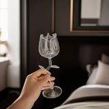 Qfdian  Romantic Rose-Shaped Glass Wine Glasses Drinkware Home Kitchen Bar Party Cocktail Glasses Decorative Beverage Cup Tableware Gift