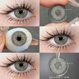 Qfdian  Korean Lenses Color Contact Lenses for Eyes 1pair Natural Colorcon Eye Lens Blue Green Eye Lens Beautiful Pupil Yearly