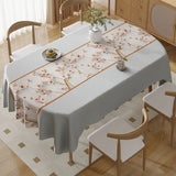 Qfdian  Tablecloth Three-proof Fabric Light Luxury High-end Rectangular Dining Table Cloth Leave-in Oil-proof Waterproof Anti-scalding