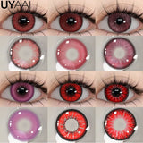 Qfdian  Cosplay Contact Lens Makeup Colored Pupils Cosmetics Beauty Red  Lenses Woman Cosplay Pink Pupils Halloween Color Contacts