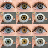 Qfdian  1 Pair Colorcon Eye Contact Lenses Natural Brown Gray Pupils for Eyes Cosmetics Yearly Blue Color Lens Green Softlens