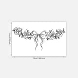 Qfdian  Elegant Bow Floral Wrap with Wing Succubus Temporary Tattoo Sticker, Realistic Body Art for Leg Waist