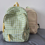 Qfdian  Sweet Y2k Aesthetic Fashion Backpacks Women Casual Chic Plaid Schoolbag Japanese Trendy All Match College Students Laptop Bags