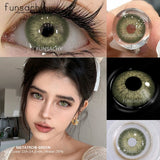 Qfdian  1 Pair Big Eyes Colored Contact Lenses Natural Brown Eyes Lens Gray Pupils Eyes Makeup Korean Style Contact Yearly Use