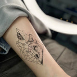 Qfdian  10pcs Waterproof Temporary Tattoo Sticker Cross Snake Wolf Unicorn Rose Moon Body Art Arm Fake Tattoos Sleeve Women Men Hand Leg
