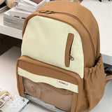 Qfdian  Women Transparent Students Kawaii Cute Ita Bags Patchwork Contrast Color Y2k Schoolbags High-capacity Students Casual Backpacks
