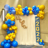 Qfdian  Royal Blue Yellow Balloon Arch Garland Kit Kid Birthday Party Ballon Decor Baby Shower Wedding Anniversary Graduation Decoration
