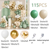 Qfdian  Sage Green Balloon Garland Arch Kit Olive Green White Sand Gold Confetti Balloon Wedding Bridal Shower Birthday Party Decoration