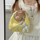 Qfdian Luxury Design Top-Handle Bag Women Office Lady Elegant Casual Shoulder Handbags Fairy Y2k Aesthetic Fashion Chic Crossbody Bags