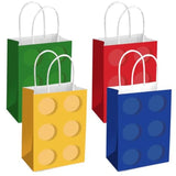 Qfdian  12 Pieces Gift Bags with Handle, Paper Treat Candy Bag Glow in The Dark Favor Bags For Glow Theme Party Decoration Supplies