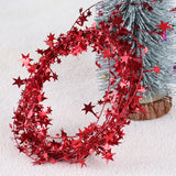 Qfdian  7.5m/8.2Yard Christmas Tree Decor Gold Silver Red Sparkly Star Wire Christmas Decorations Xmas Home Party Birthday Party Wedding