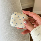 Qfdian Spring Fresh Blue Flower INS Soft Case for Apple AirPods 4 Protection Cover for AirPods Pro 2 3nd Generation Earphone Cases