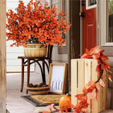 Qfdian  5pcs Fall Babys Breath Artificial Flowers Fake Plants for Home Wedding Centerpiece Table Thanksgiving Party Autumn Decorations
