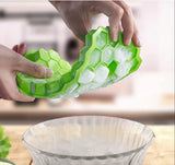 Qfdian Large-capacity Silicone Ice Trays Mold Reusable Honeycomb Ice Cube Maker Food Grade Ice Maker with Lids Popsicle Mould Ice Mold