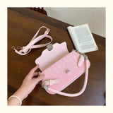 Qfdian Fashion Women Sweet Kawaii Top-Handle Bags Korean All Match Fairy Shoulder Underarm Bag Office Lady Elegant Purses and Handbags