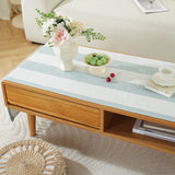 Qfdian  ‌New Nordic Solid Stripe Tablecloth Modern Minimalist Tassel Trim Dustproof Durable Decoration Mats Home Desk Dining Table Cloth