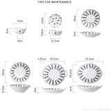 Qfdian  Japanese Hand-painted Flower Tableware, Ceramic Dessert Dishes, Dessert Pastry, Heart, amphora Plate, Lace Bowl, Retro, Creative