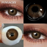 Qfdian  1 Pair Dark Brown Color Contact Lenses for Eyes New Natural Black Lens 14.5mm Big Diameter Eye Contacts Cosmetic Yearly