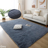 Qfdian White Fluffy Hall Carpet Modern Living Room Bedroom Home Decor Large Mats Thickened Non-Slip Girl Children's Room Pink Furry Rug